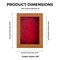 Warm Honey Brown Wood Shadow Box Frame with Acrylic Front - Red Suede Backing, 30 Sizes